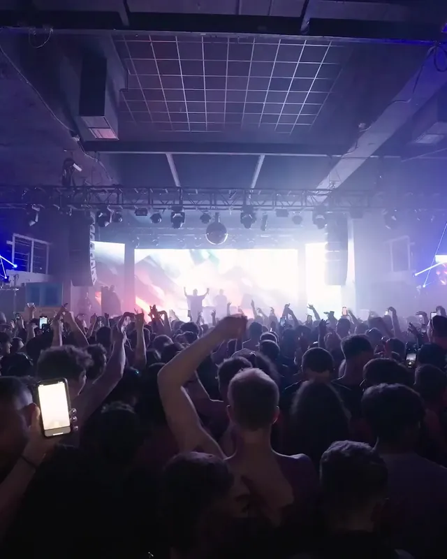DnB Allstars x 30Hz: Birmingham: crowd facing the lit-up stage in Birmingham